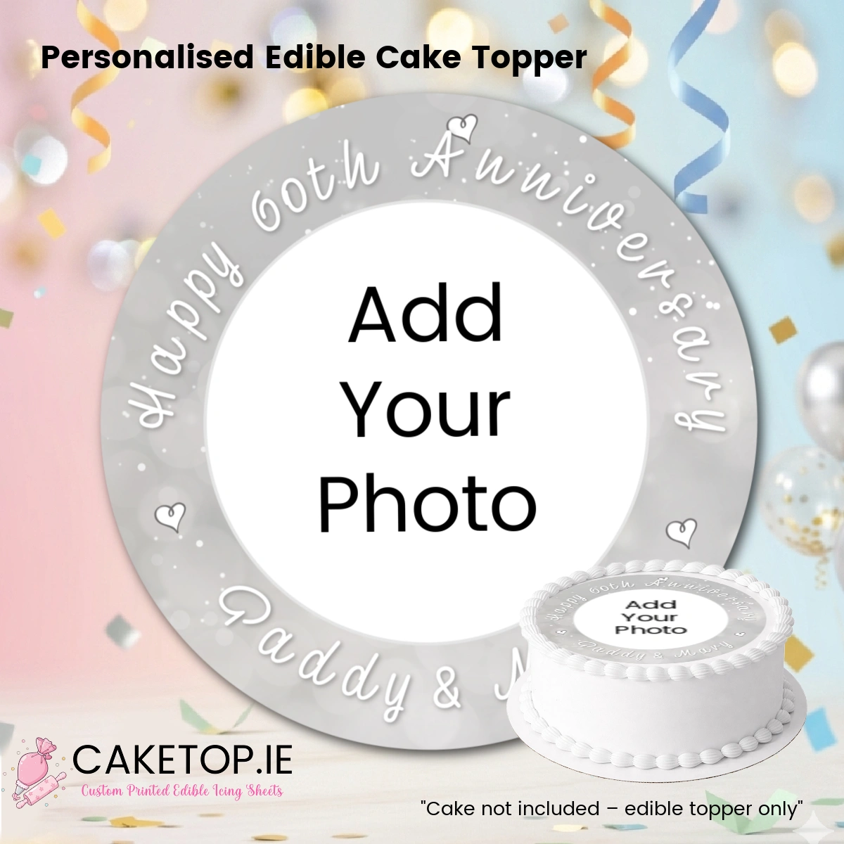 Wedding Anniversary Edible Cake Topper Wedding Anniversary Edible Cake Topper