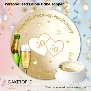 Home Wedding Anniversary Edible Cake Topper