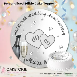 Home Wedding Anniversary Edible Cake Topper