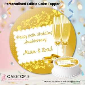 Home Wedding Anniversary Edible Cake Topper
