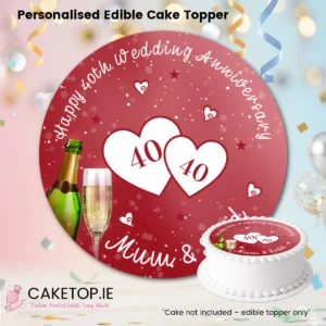 Home Wedding Anniversary Edible Cake Topper