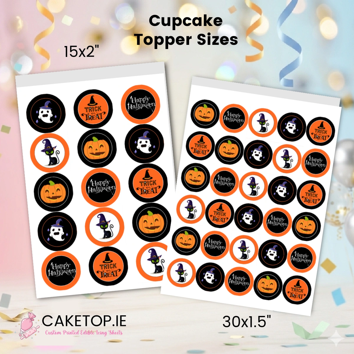 Halloween Edible Cupcake Toppers(4) Halloween Edible Cupcake Toppers