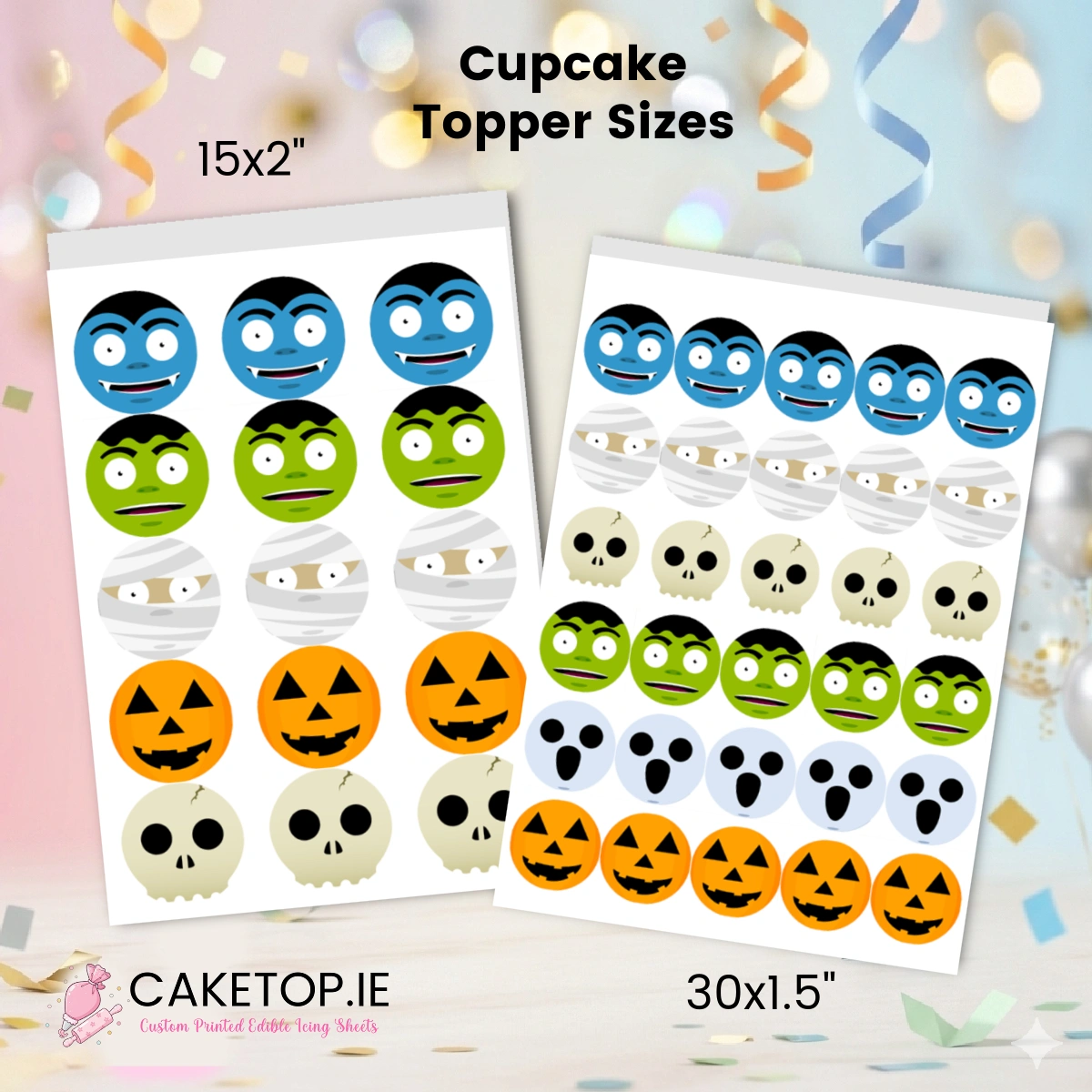 Halloween Edible Cupcake Toppers(7) Halloween Edible Cupcake Toppers